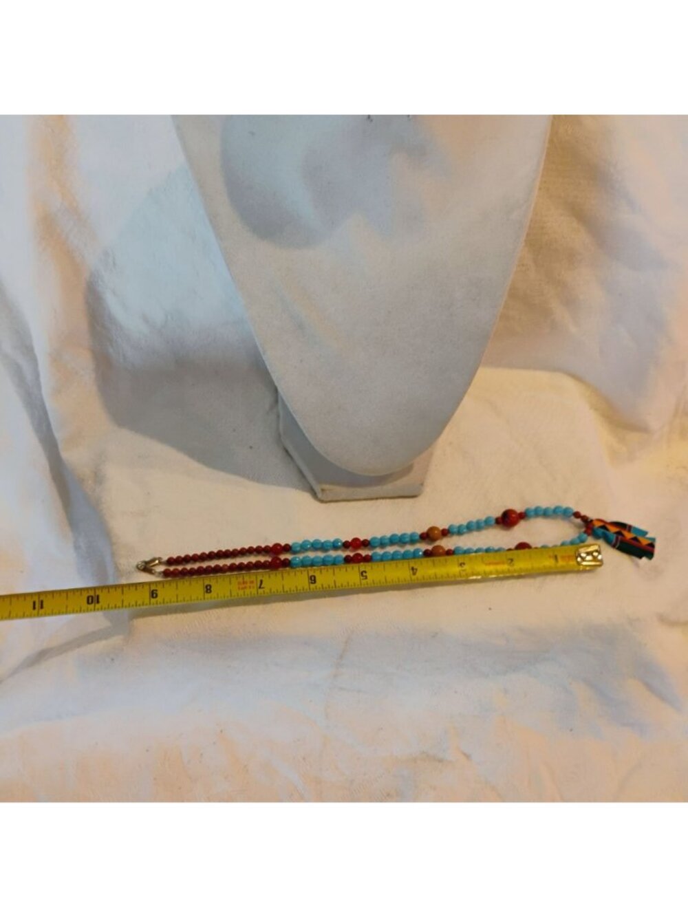 Inlay Thunderbird Fetish Pendant Necklace Turquoise Melon Beads & Blood Jasper - Picture 6 of 9